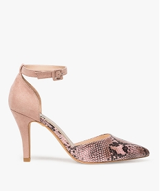 escarpins femme bi-matieres a talon aiguille et bride rose escarpinsA359101_1