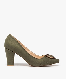 GEMO Escarpins femme à talon avec boucle décorative kaki standard
