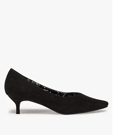 GEMO Escarpins femme unis en suédine avec bout pointu noir standard