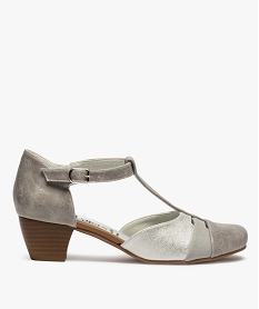 escarpins femme confort salomes pailletees a talon gris escarpinsA362101_1