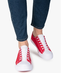 GEMO Baskets femme dessus textile recyclé - Les Supaires rouge standard