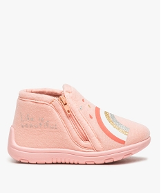 GEMO Chaussons bébé fille doublure et semelle intérieure en coton bio Rose