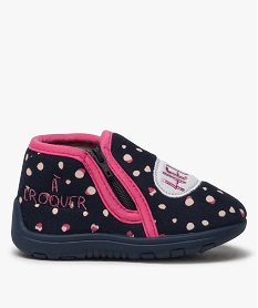 chaussons bebe fille doublure et semelle interieure en coton bio bleuA365301_1