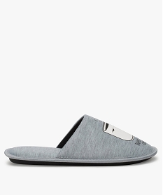 GEMO Chaussons homme mules imprimées  Need more sleep Gris