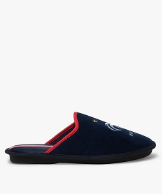 chaussons homme forme mules brodes equipe de france de foot bleuA367701_1