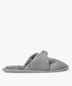 GEMO Chaussons femme en forme de mules avec bride nouée Gris