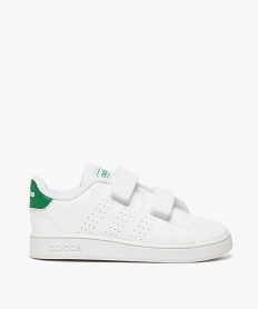 GEMO Baskets garçon unies à scratch – Adidas blanc standard