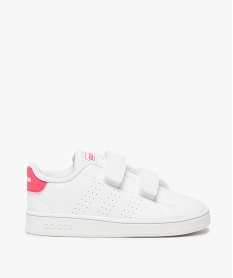 GEMO Baskets fille unies à scratch - Adidas Blanc