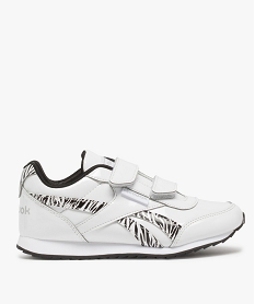 GEMO Baskets fille avec motifs zébrés à fermeture scratch - Reebok blanc standard