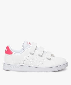 GEMO Baskets fille unies trois bandes scratch - Adidas Blanc