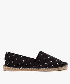 GEMO Espadrilles homme en coton bio imprimé palmiers - Mieux Noir