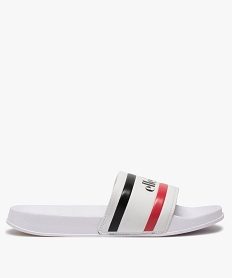 GEMO Mules de piscine homme à bandeau tricolore – Ellesse Blanc