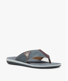 GEMO Tongs homme à lanières larges et semelle rembourrée bleu standard
