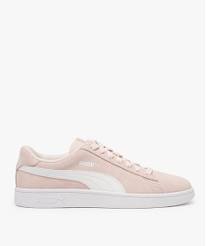 GEMO Tennis femme dessus cuir bicolores à lacets - Puma Rose