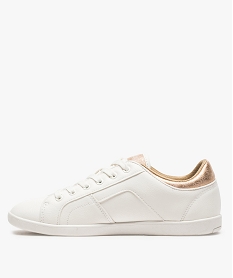tennis femme unies a lacets avec details girly - kappa blancA384501_3