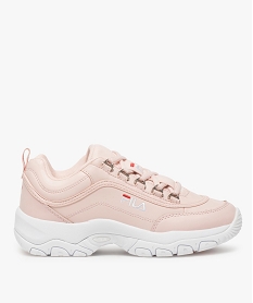 GEMO Baskets Dad shoes* femme à lacets et passants métallisés - Fila Strada Low Rose