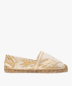 GEMO Espadrilles femme imprimées de motifs dorés beige standard