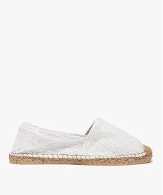 GEMO Espadrilles femme à sequins irisés réversibles Blanc