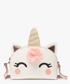 sac a main paillete motif licorne en relief fille blancA388501_1