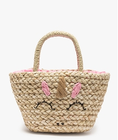 sac fille en paille avec fermeture coulissante beige sacs et cartablesA389201_1