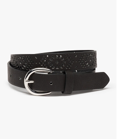 ceinture avec motifs rosaces perfores fille noir standardA389901_1