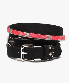 GEMO Ceinture fille esprit bohème (lot de 2) Noir