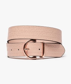 ceinture fille gravee a boucle metallique roseA390401_1