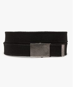 ceinture homme en toile tissee et boucle en metal vieilli noirA393001_1