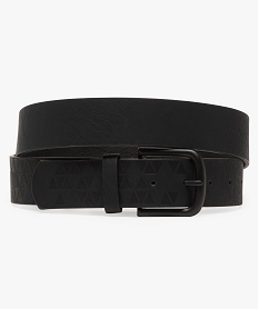 ceinture homme en matiere texturee et boucle ton sur ton noirA393501_1