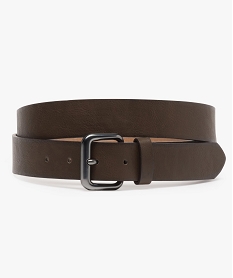 GEMO Ceinture homme unie avec grosse boucle carrée Brun