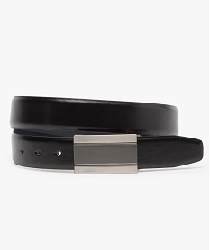 GEMO Ceinture homme avec boucle rectangle fantaisie Noir