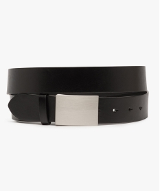 ceinture homme avec boucle plate en metal brosse noir ceintures et bretellesA394901_1