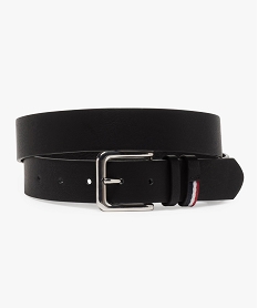 GEMO Ceinture homme avec boucle métallique et passant tricolore Noir