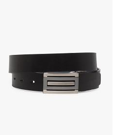 ceinture homme dessus cuir avec boucle en metal fantaisie noir ceintures et bretellesA395201_1