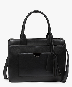 sac femme rectangle avec anses et bandouliere amovible noir sacs a mainA399901_1