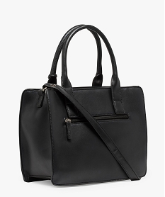 sac femme rectangle avec anses et bandouliere amovible noir sacs a mainA399901_2