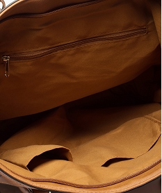sac femme forme cabat avec poches zippees orangeA408301_3
