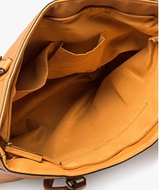 sac femme forme cabat avec poches zippees jauneA408401_3