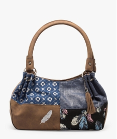 sac femme en toile imprimee facon patchwork bleuA409201_1