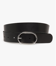 ceinture femme en cuir avec boucle metallique ovale noir autres accessoiresA410201_1