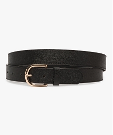 GEMO Ceinture femme en matière grainée avec boucle ovale en métal noir standard