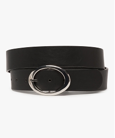 GEMO Ceinture femme avec grosse boucle ovale en métal brillant Noir