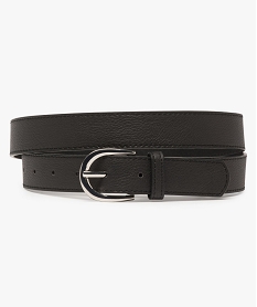 GEMO Ceinture femme en matière grainée avec boucle métallique ovale noir standard