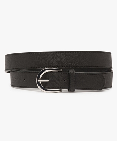 GEMO Ceinture femme en matière grainée avec boucle métallique ovale Noir