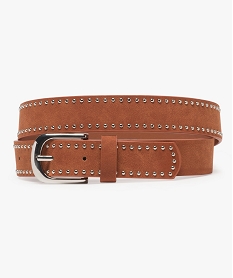 ceinture femme avec petits clous metalliques orangeA412001_1