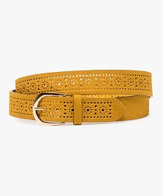 GEMO Ceinture femme avec motifs perforés Jaune