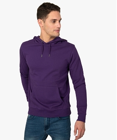 sweat homme a capuche avec poche kangourou violetA413401_1