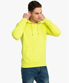 GEMO Sweat homme à capuche avec poche kangourou Vert