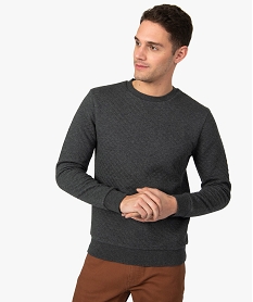 GEMO Sweat homme en maille texturée Gris