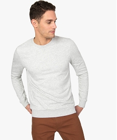 sweat homme molletonne contenant du coton bio gris sweatsA414201_1